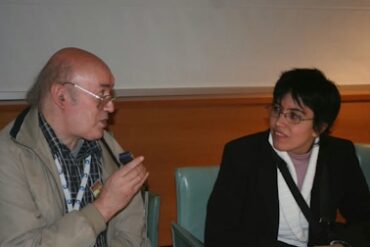 Les Utopiales 2006. Markus Leicht interviewé à Nantes par Selene Verri. Photo de JJ Régnier.
