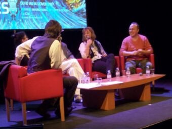 Sylvie Lainé et Alain Damasio pendant une discussion.
