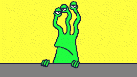 Gif animé. Martien en train de boire.